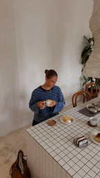 SELMA BLUSE STRIBET - MØRKEBLÅ/LYSEBLÅ