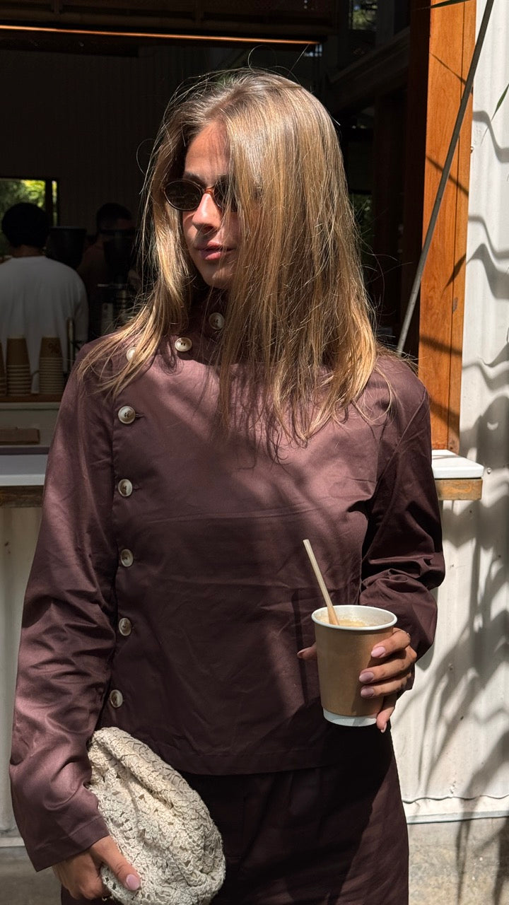 ALMA SKJORTE - BRUN