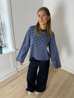 SELMA BLUSE STRIBET - MØRKEBLÅ/LYSEBLÅ
