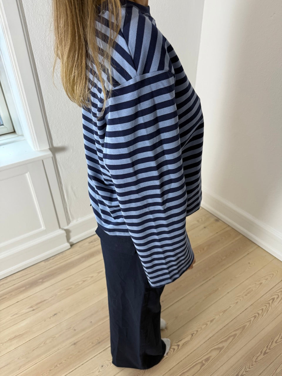 SELMA BLUSE STRIBET - MØRKEBLÅ/LYSEBLÅ