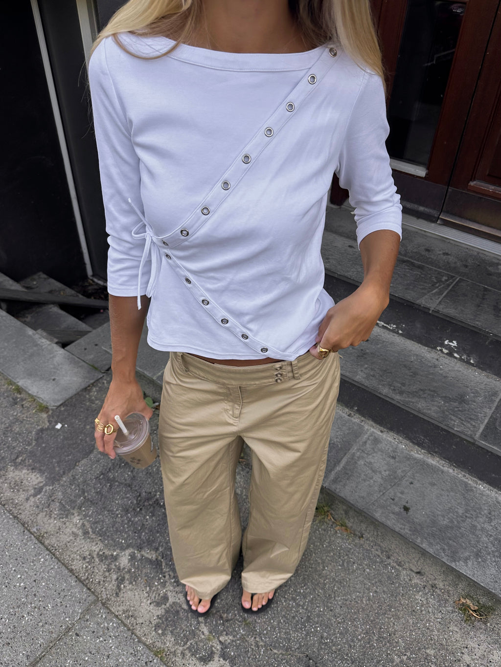 KAJSA WRAP BLUSE - HVID