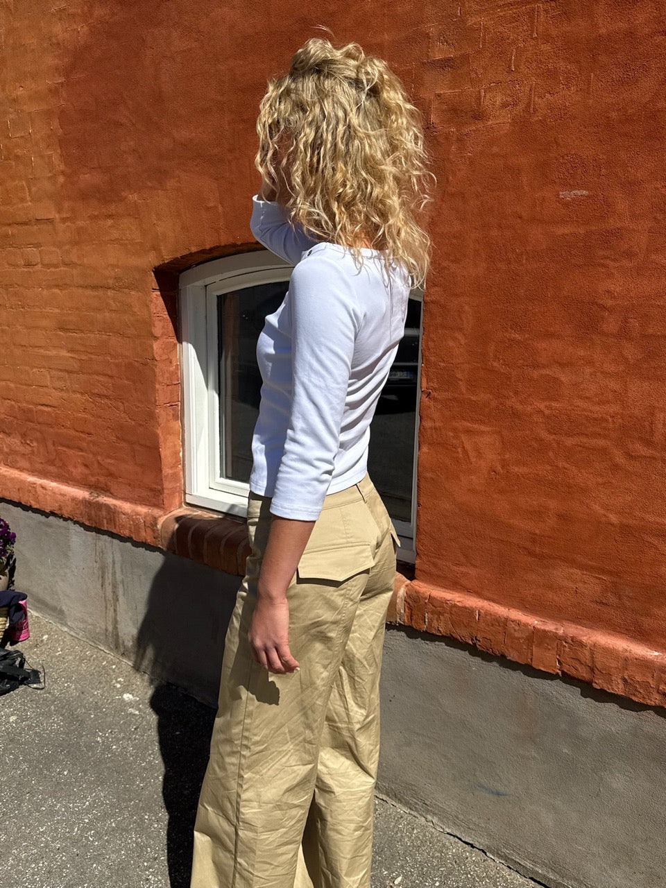 ESTHER BUKSER MED KNAPPER - BEIGE