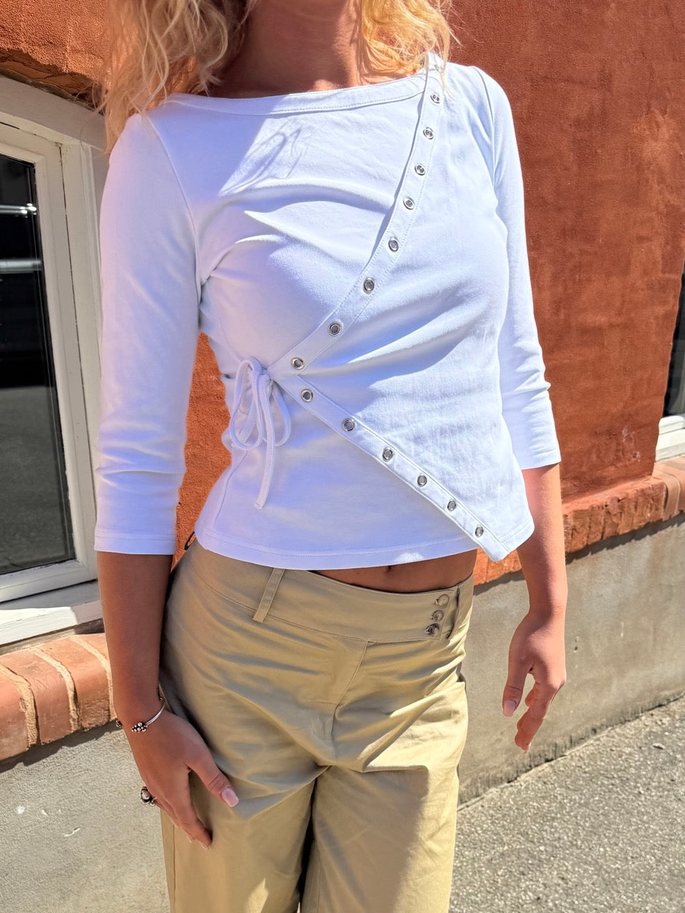 KAJSA WRAP BLUSE - HVID