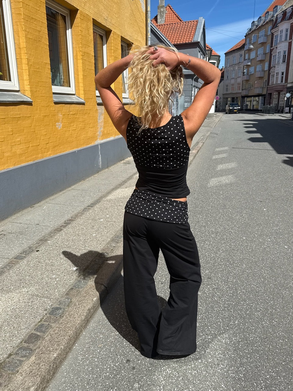 PALOMA BUKSER MED PRIKKET BÆLTE - SORT