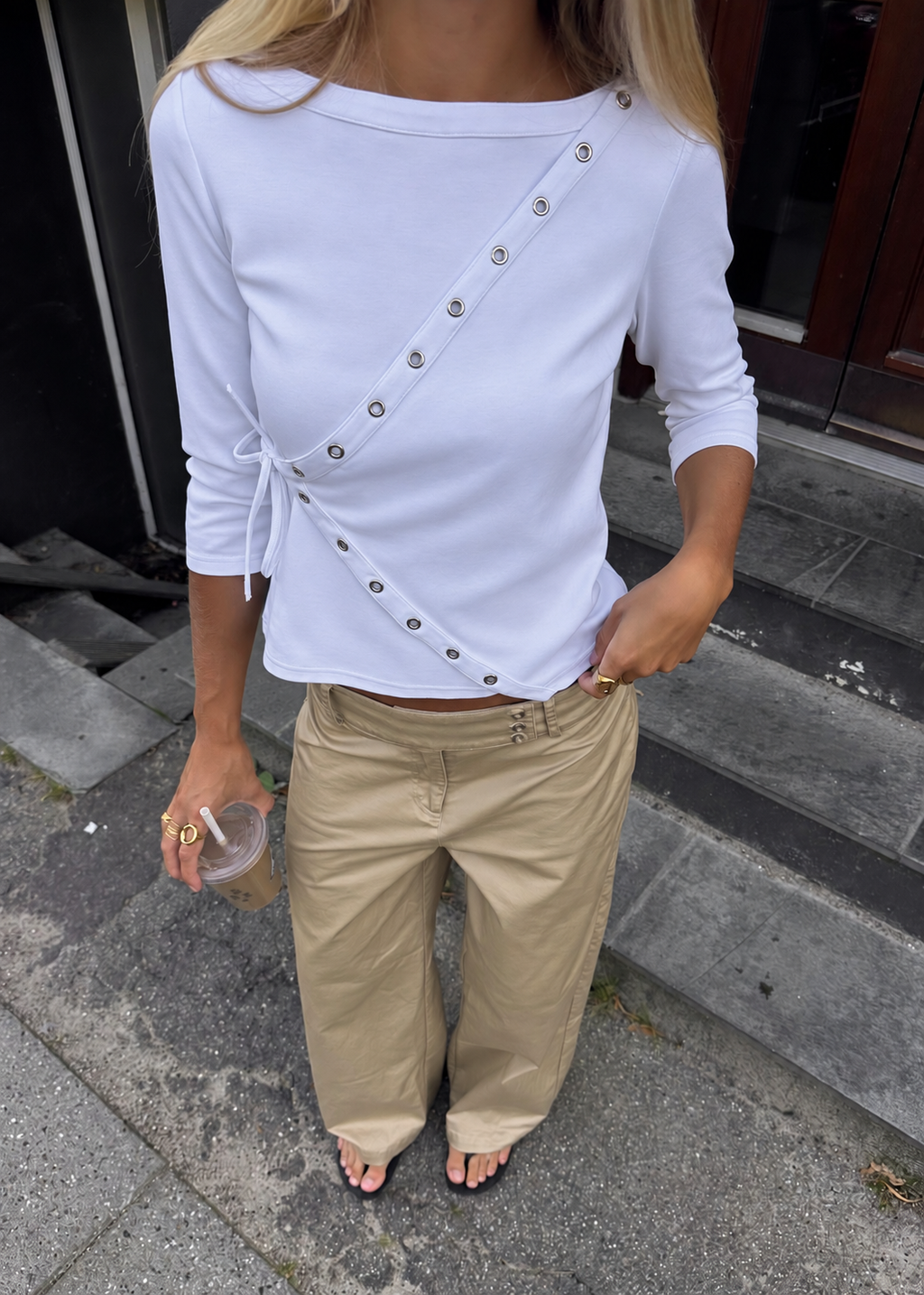 KAJSA WRAP BLUSE - HVID