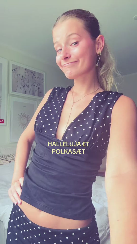 PALOMA BUKSER MED PRIKKET BÆLTE - SORT