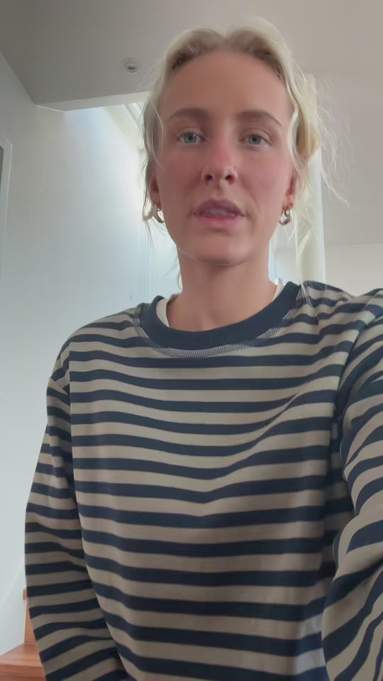 SELMA BLUSE STRIBET - MØRKEBLÅ/LYSEBLÅ