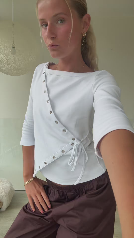 KAJSA WRAP BLUSE - HVID